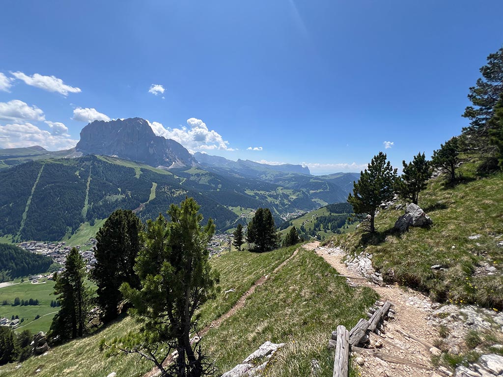 Hiking from Selva di Val Gardena to Stevia in summer