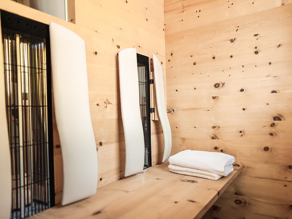 Swiss pine wood infrared sauna