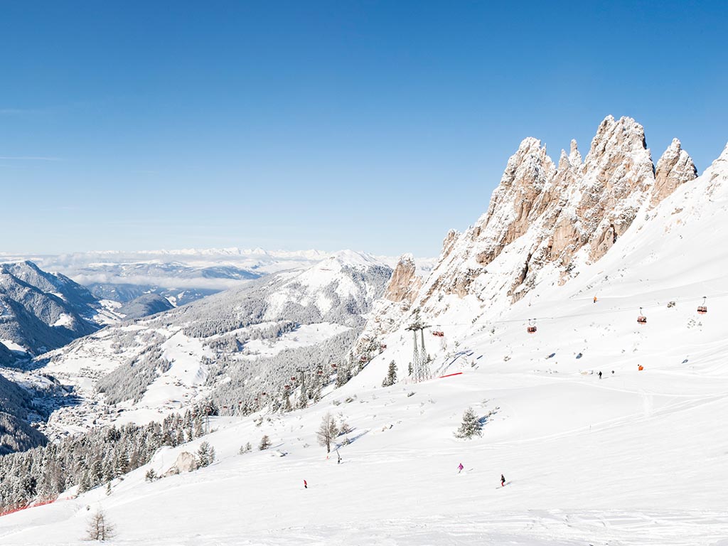 Ski slope Dantercepies / Cir in Selva di Val Gardena, Dolomites Italy
