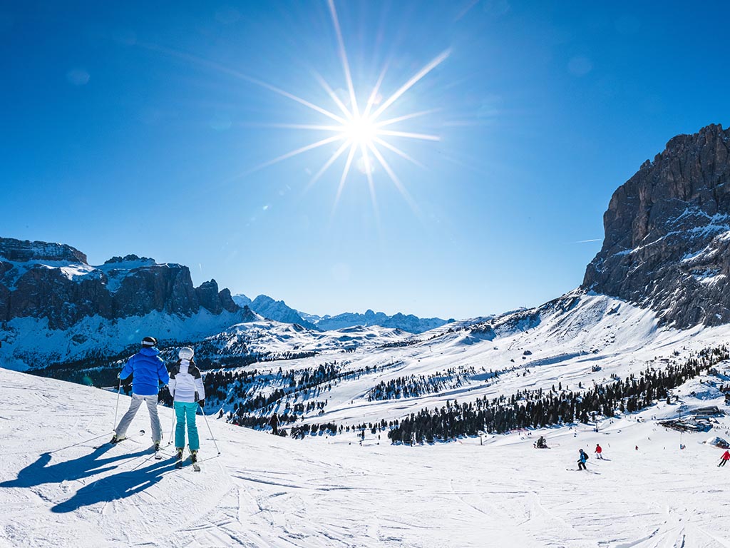 Skiing holiday in March in Val Gardena, Italy