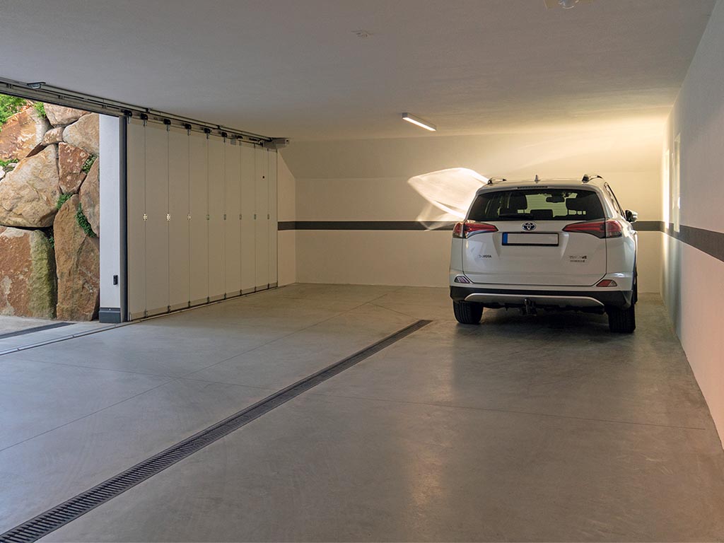 Underground car park at the Garni Hotel Arya Alpine Lodge