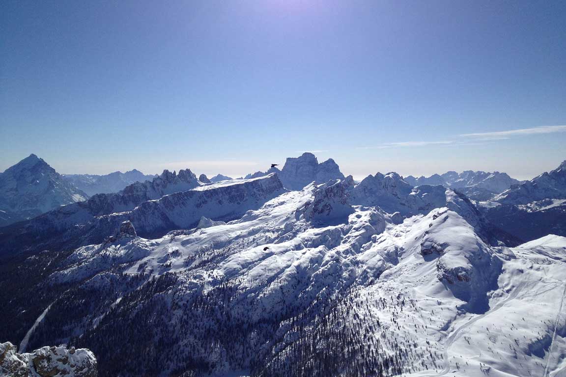 View from Lagazuoi towards the Cinque Torri - Cortina d'Ampezzo