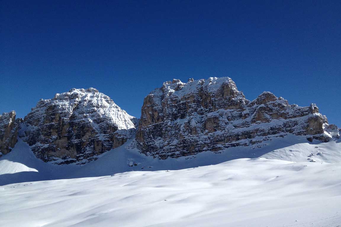 Le montagne al Lagazuoi - Pist ada sci verso il Rifugio Scottoni