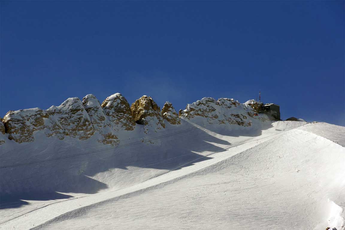 Marmolada ski slope in winter