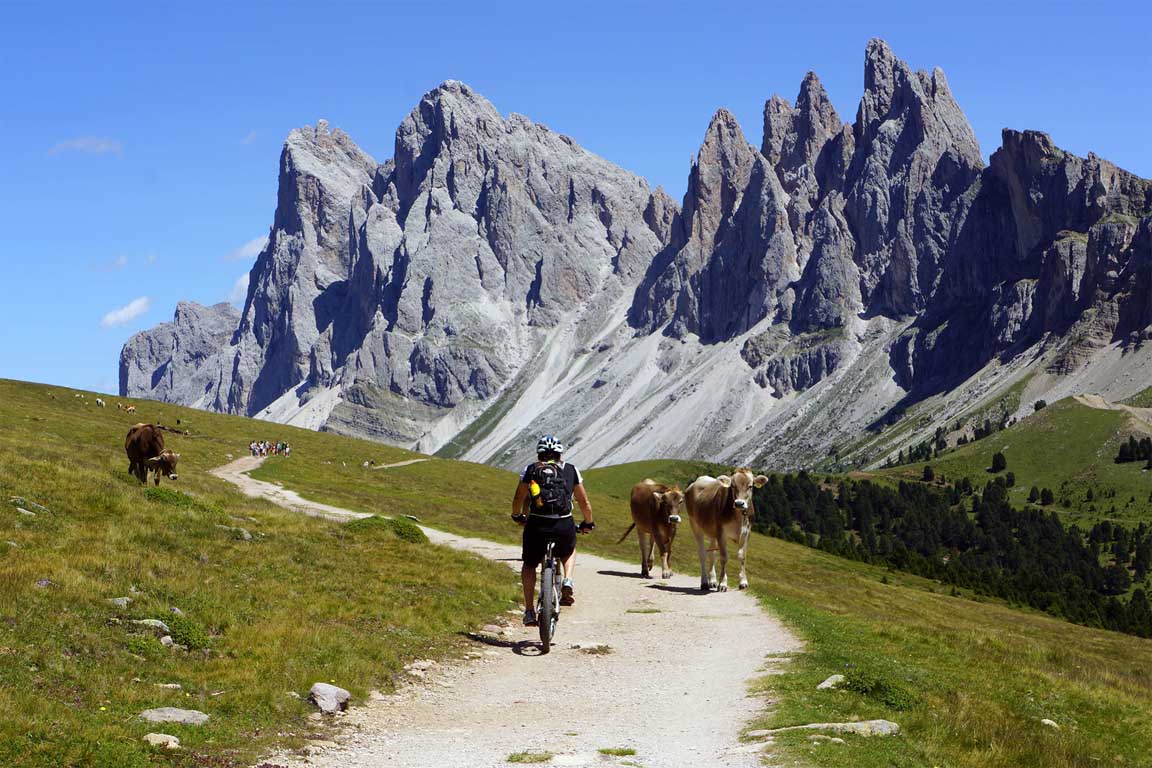 Mountainbike Urlaub vom Raschötz zur Brogles Alm - Dolomiten