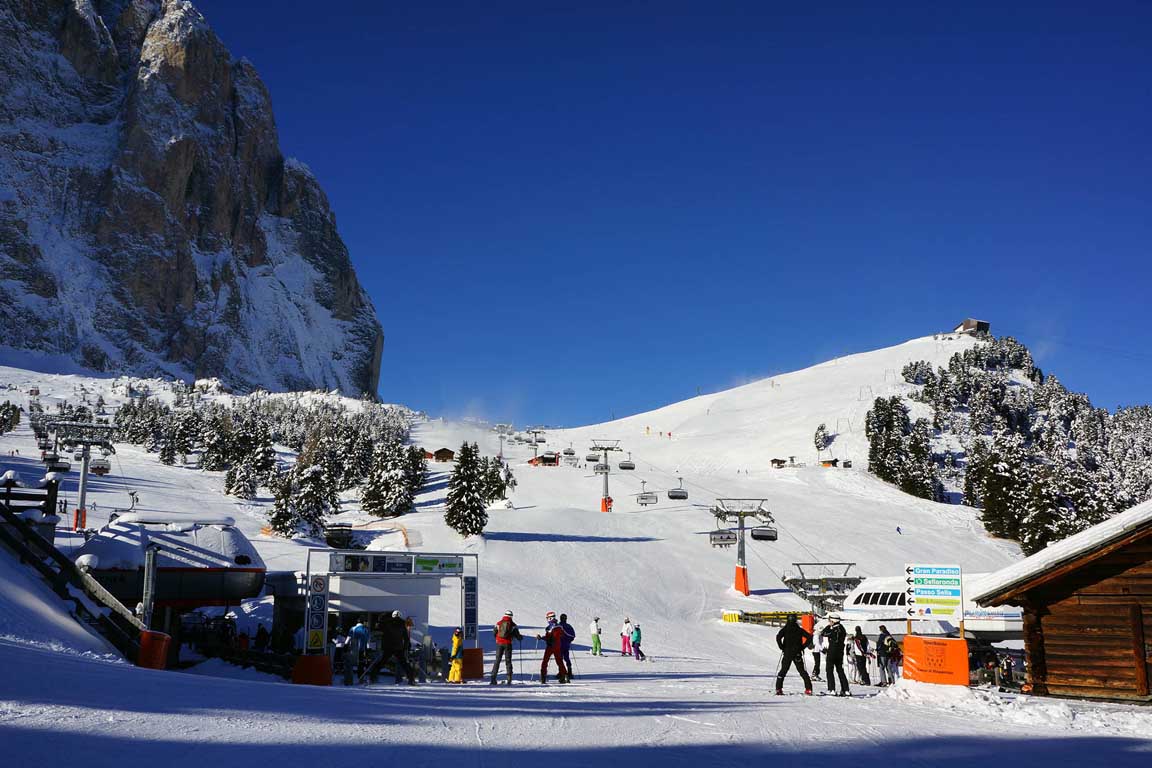 Skiurlaub Südtirol - Piz Sella Skigebiet in Gröden