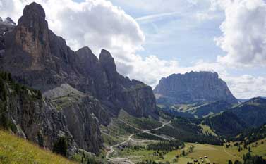 Sella group and Sassolungo in summer