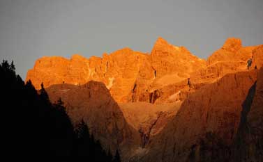 Alpenglow Sella Group Dolomites